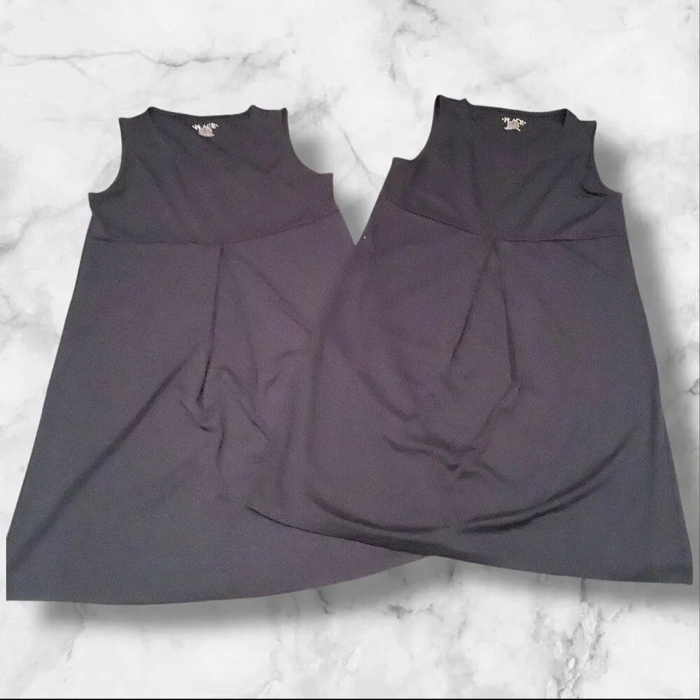 Girls Ponte Knit Jumper Navy Sleeveless Uniform 2pcs Size L 10/12 by The Childre